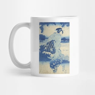 Beauty, Aizuri-e in Prussian Blue by Kuniyoshi Utagawa Mug